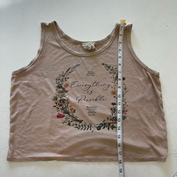 French pastry beige everything is possible cropped tank top large/XL - Picture 3 of 9